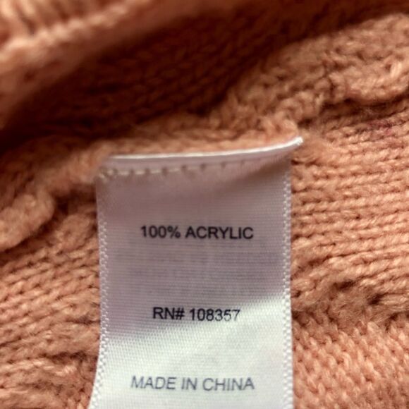 St. John's Bay Women’s Sweater Peach Crew Neck Cold Shoulder Size Small - Picture 4 of 7